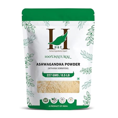 H&C Herbal Ingredients Expert Natural Ashwagandha Root Powder | 227g | Support for Stress, Mental Calmness and Anxiety Issues