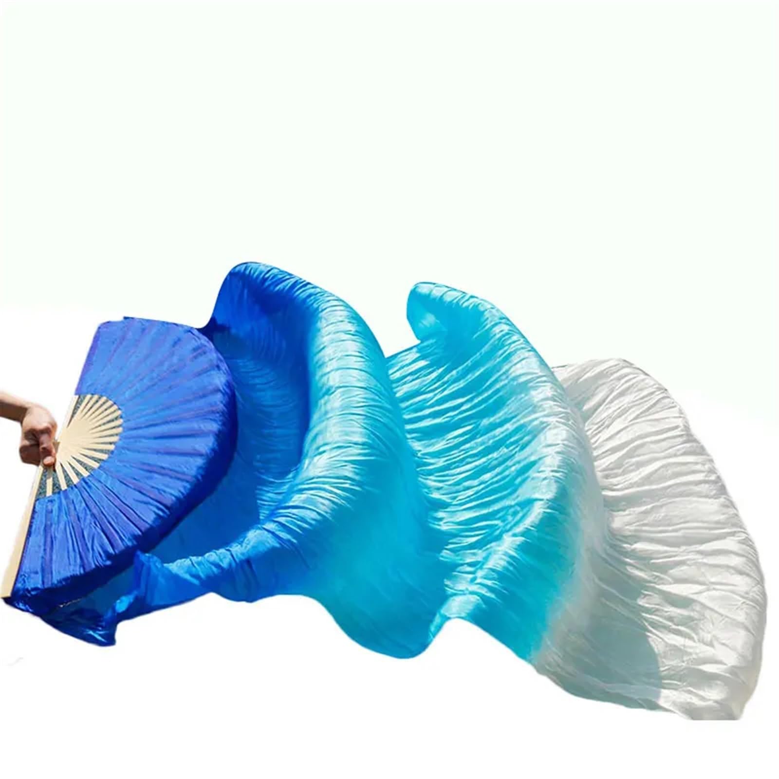 Anlising 1 Paire Éventail à Voile Pour Danse - Éventails De Danse Du Ventre En Soie Bambou, Longs 180cm, Couleurs Dégradées