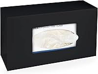 SimplyImagine Black Acrylic Glove Box Holder Wall Mount - Side Loading Dispenser for Nitrile Latex Gloves - Kitchen Garage Lab Organizer