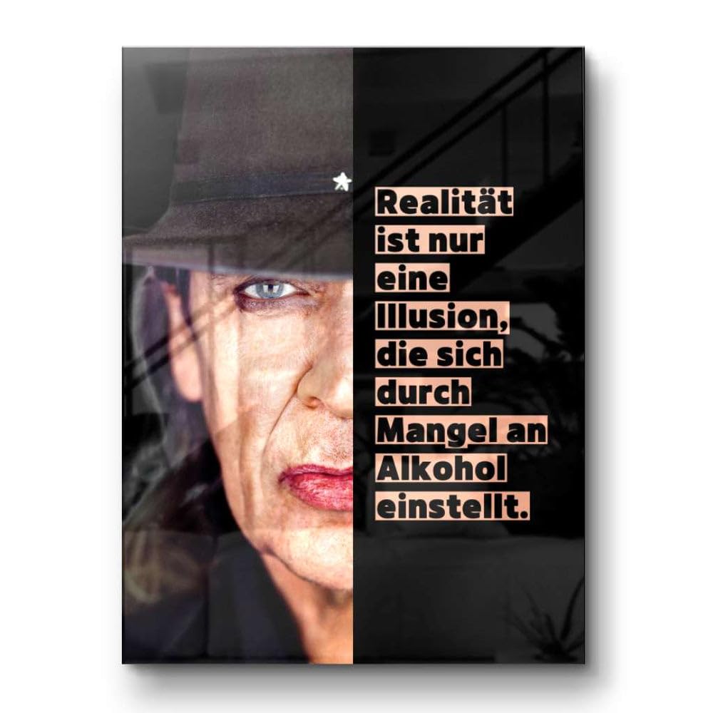 CANVEO Udo Lindenberg Bild Poster Leinwand, Geschenk Musik Kunstdruck, Rockmusik Deutschrock Rocklegende Wandbild, Spruch Zitat Musiklegende, Musikliebhaber Fanartikel