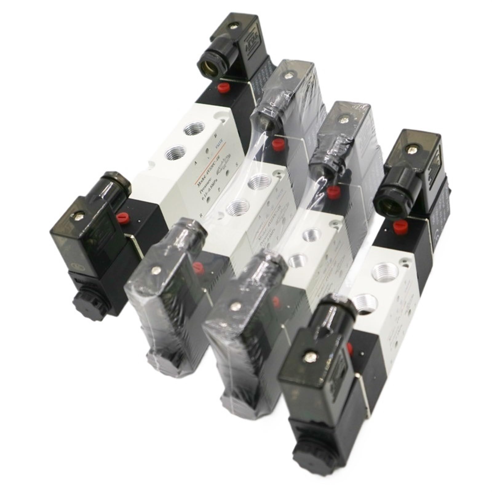Electroválvula neumática 4V220-08 de 220 V, 5 vías, 2 Posiciones, Bobina de 1/4", aleación Interna, CC 12 V, CC 24 V, CA 110 V.(W 6mm Fittings,DC 12V)