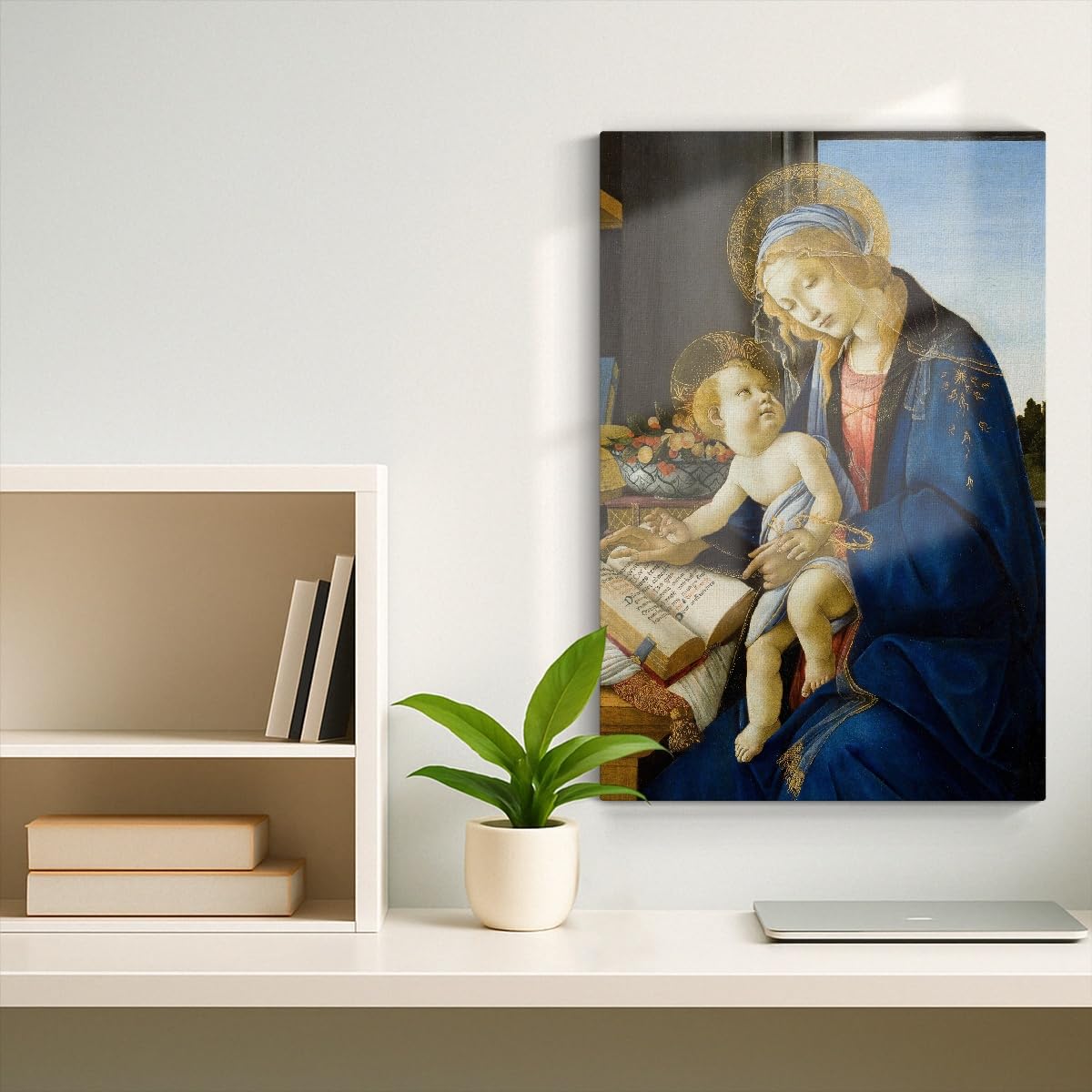 Artenor Quadro Botticelli Sandro Madonna del libro, 40 x 60 cm - Made in Italy, Quadri Moderni Soggiorno, Camera da Letto, Cucina, Poster da Parete, Decorazioni Casa