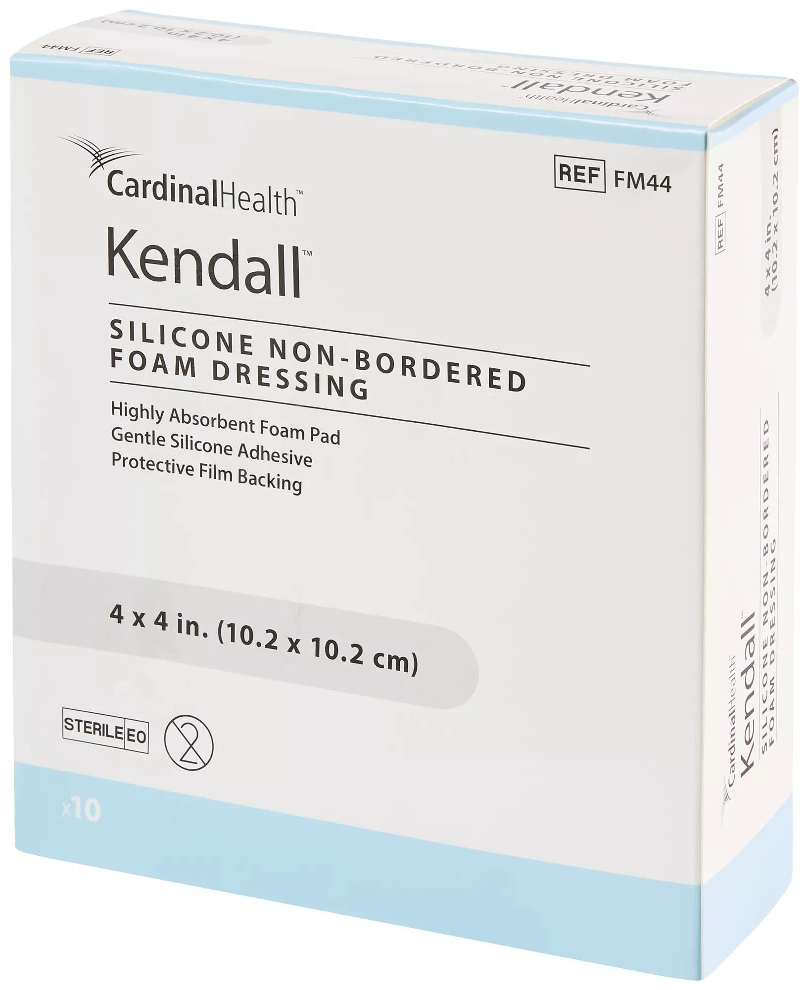 Cardinal Health™ Silicone Foam Dressing, 4 x 4IN, Case of 5 Boxes of 10