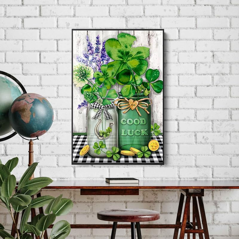 Image of St.Patrick's Day Counted Cross Stitch Kits for Adults,Stamped Crossstitch | Flowers Stamped Cross Stitch Kits for Beginners, Needlepoint Cross-Stitch Patterns Embroidery Kits Arts and Crafts