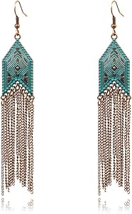 Western Earrings for Women Turquoise Dangle Earrings Boho Country Concert Outfits Western Jewellery for Women Vintage Earring
