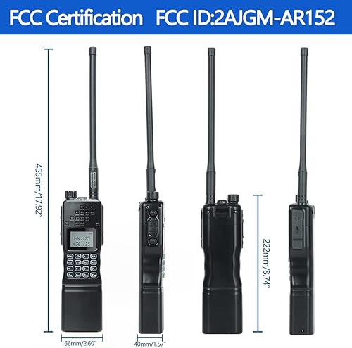 Miniatura 8 de Baofeng AR-152 Radio de jamón de grado militar de 10 W para adultos, radio táctica recargable de largo alcance con micrófono de altavoz, antena