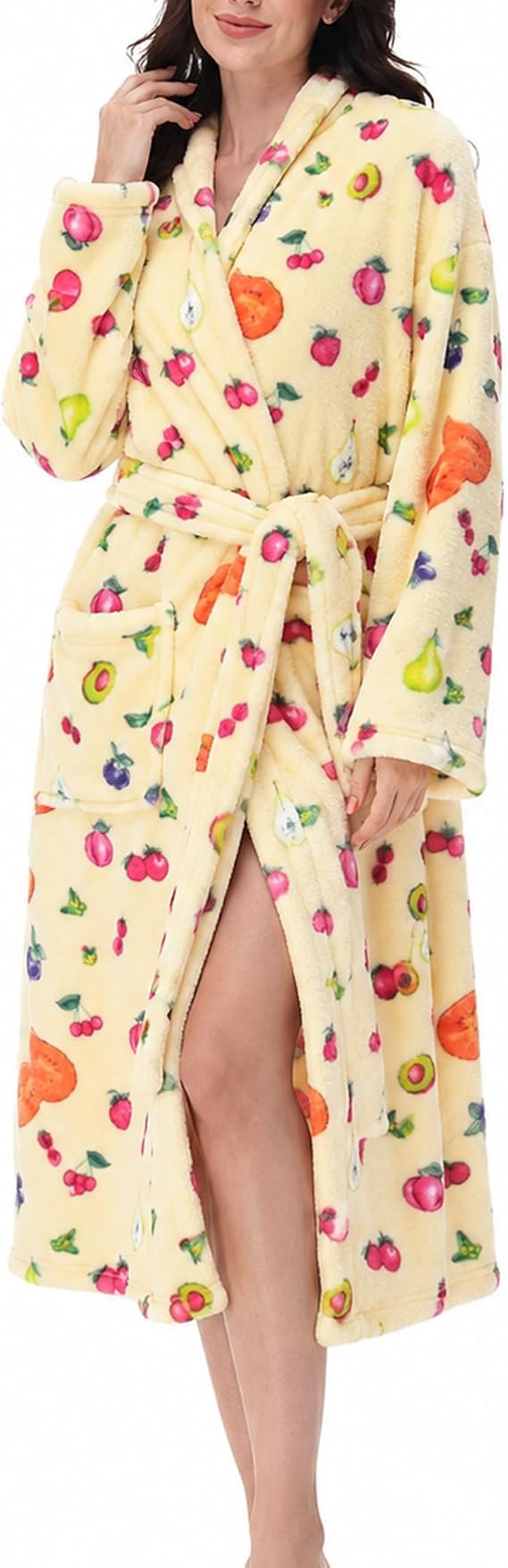 Cute Fruit Robe for Women Soft Lightweight Fall Winter Bathrobe