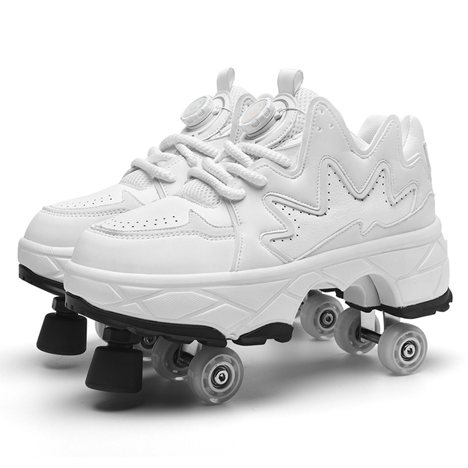 Roller Skate Shoes Jungen Mädchen Rollschuhe Schuhe mit Rollen 4-Rad Skateboardschuhe, Verstellbar Skateboard Schuhe mit Rollen für mädchen, Outdoor Sportschuhe für Kinde und Erwachsene