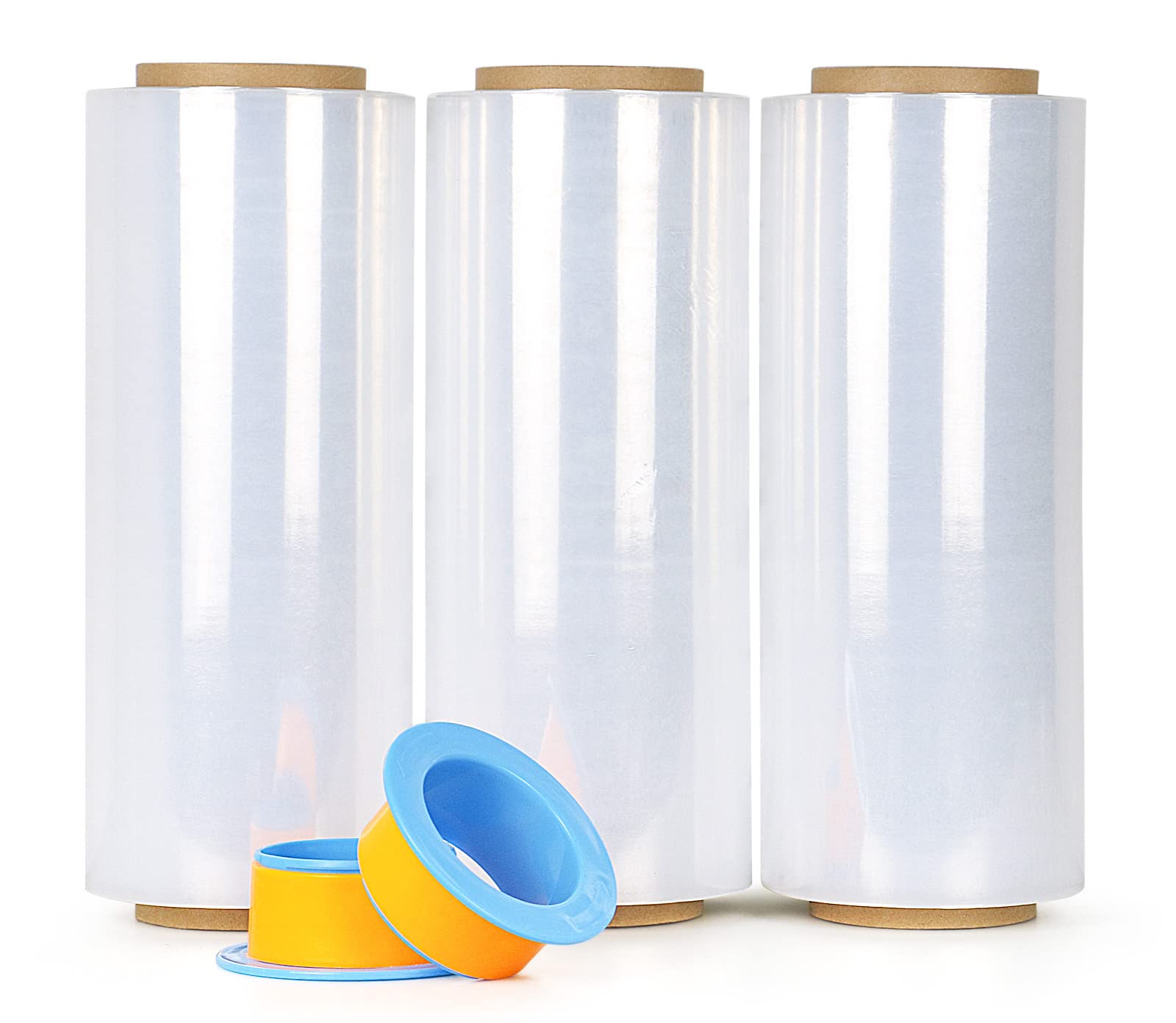 Photo 1 of BOMEI PACK Clear Stretch Wrap Industrial Strength 12" x 1000 Ft 3 Pack - 80 Gauge Thick - Clear Plastic Cling, Stretch Film Rolls for Packaging Moving Packing Pallets