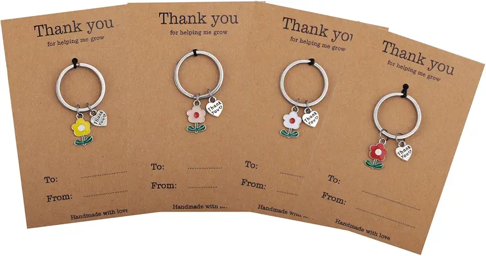 Nyckelring för lärare med tackmeddelande