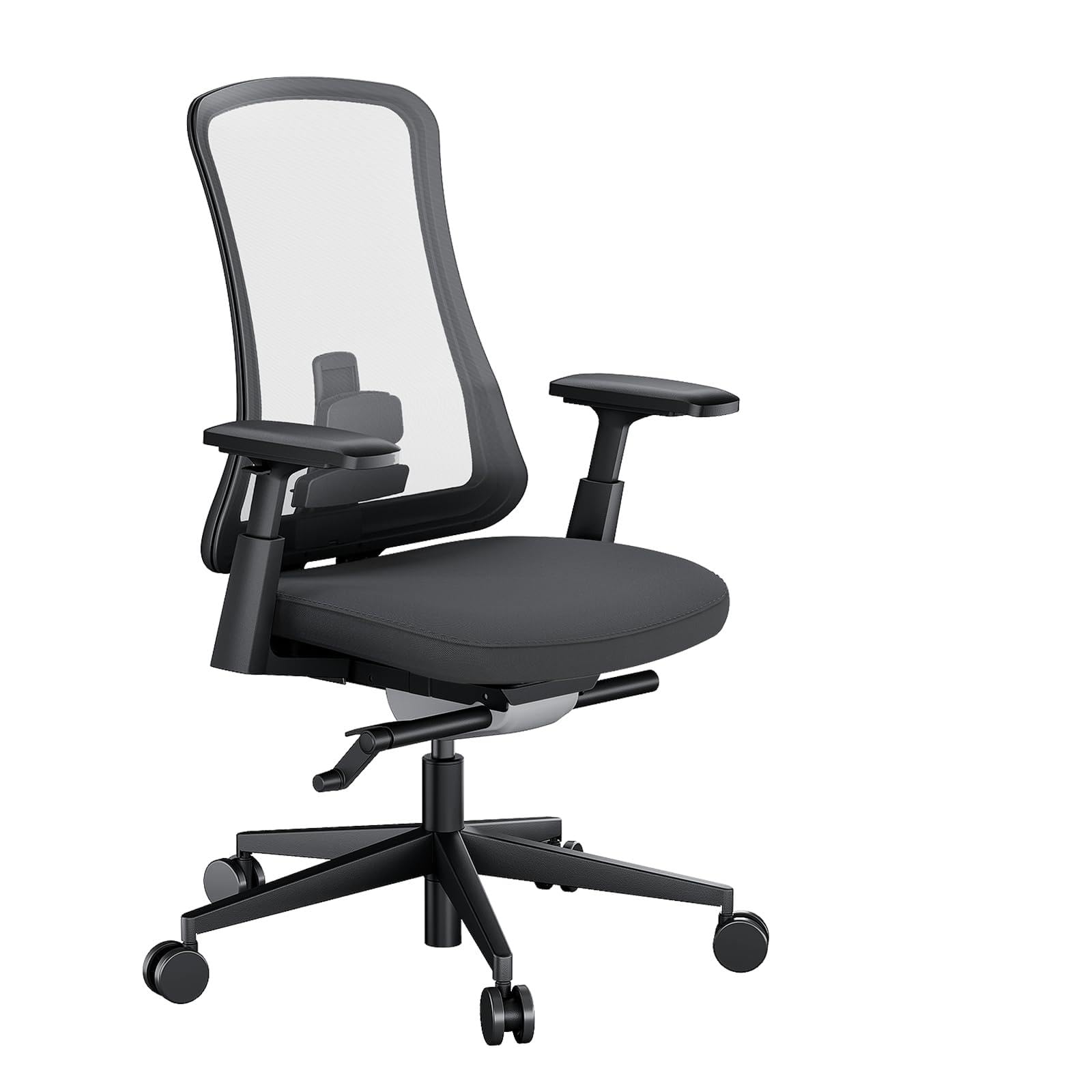 ProtoArc Ergonomiczne krzesło biurowe – Flexer Pro nylonowe oddychające krzesło siatkowe, dwuczęściowe regulowane podparcie lędźwiowe, regulowane podłokietniki 4D, krzesło komputerowe do domu / biura