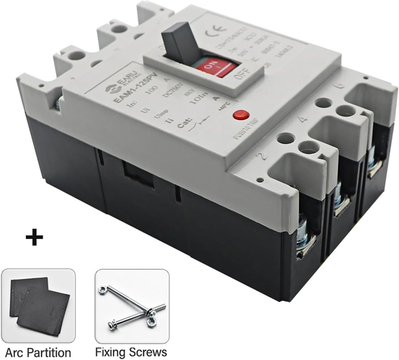 EAM1-125PV 3P DC Molded case Circuit Breaker Switch Solar Battery Switch car Power Main Switch(125A)