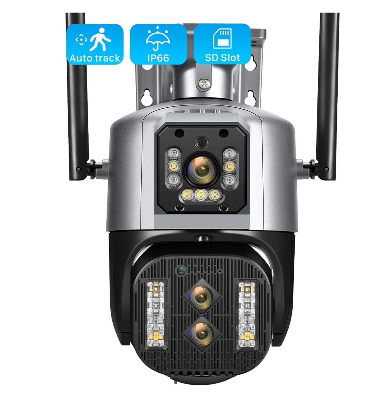 Kamera bezpieczeństwa na zewnątrz Kamera Wi-Fi 4MP 4K Zewnętrzna kamera z trzema obiektywami Podwójny ekran 10X Zoom hybrydowy AI Automatyczne śledzenie Kamera do monitoringu CCTV Zewnętrzna kamera PT