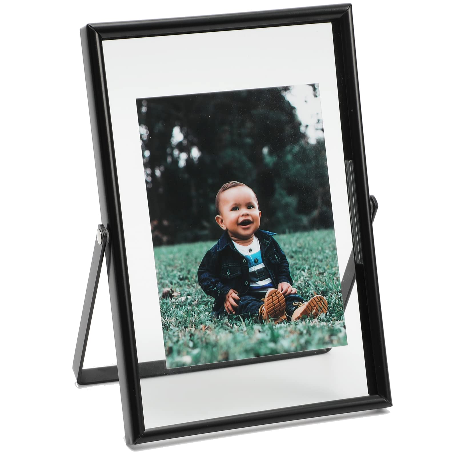 Black Floating Frame (4"x6",Vertical), For Picture 3.5x5, 2x3, 1x2, Tabletop Shelf Photo Frame, Classy Gift For Festival, Wedding, Home or Office Décor…