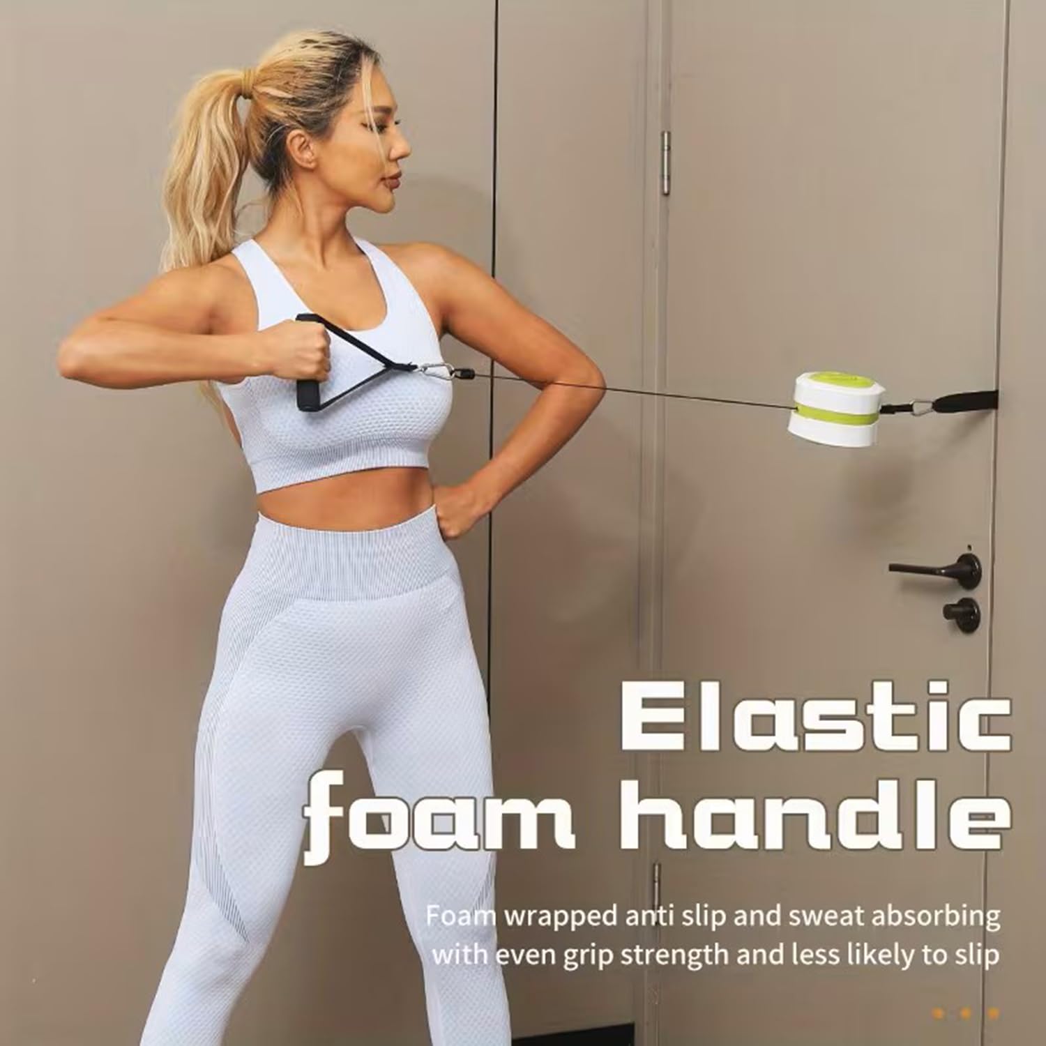 Fasce Elastiche Di Resistenza Regolabili, Piccola Pompa Fitness Portatile Per Braccia Gambe Petto Esercizi, Attrezzo Unisex Con Cavi Per Casa Palestra Allenamento, Doppia Maniglia(Color:Green)
