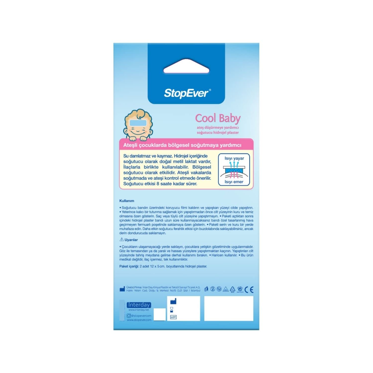 Stopever Coolbaby Ateş Düşürmeye Yardımcı Plaster (2 x 2 Adet)