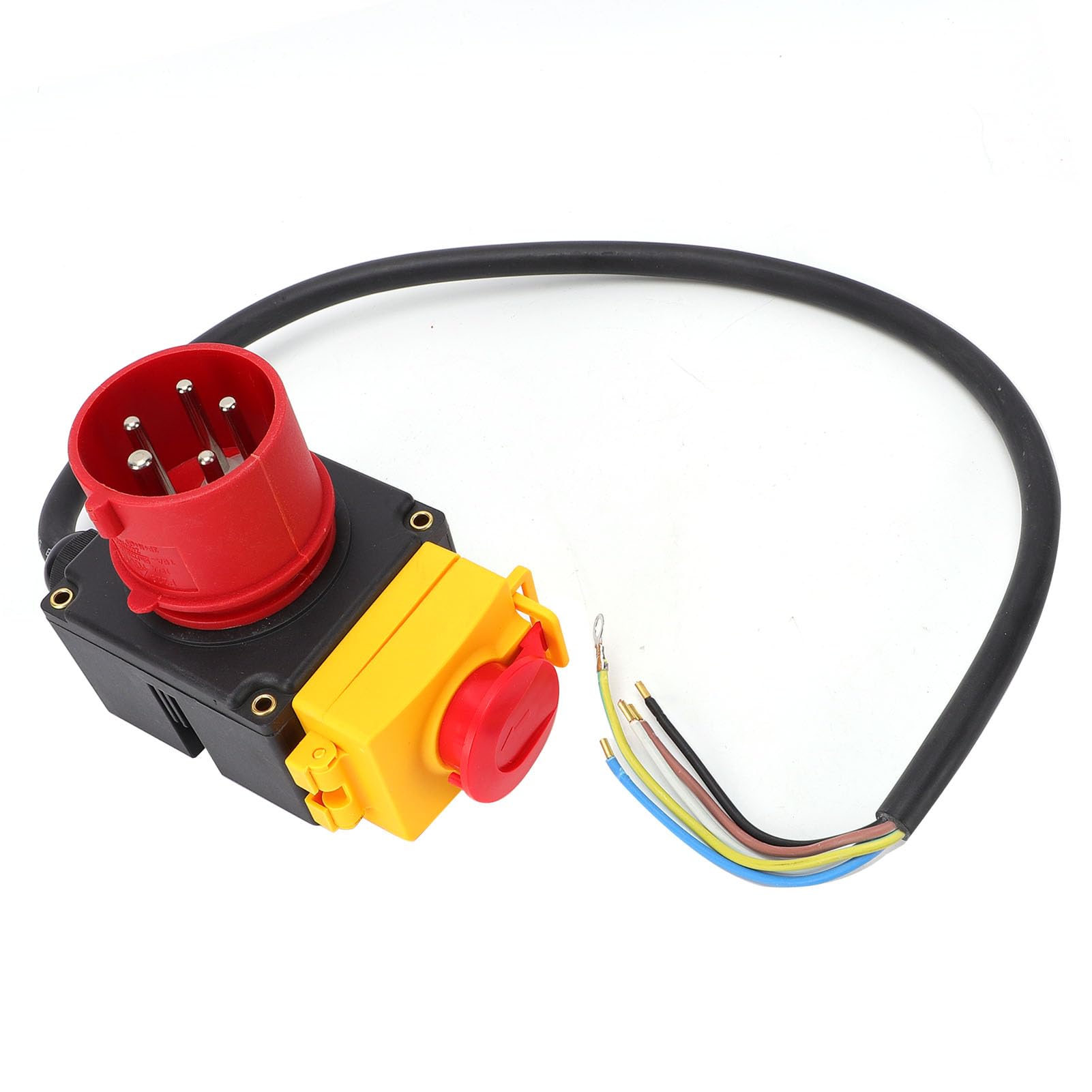 Generic Przemysłowy Wyłącznik Elektromagnetyczny Wodoodporny 5-pinowy Wyłącznik Awaryjny do Elektronarzędzi i Maszyn do Obróbki Drewna ABS