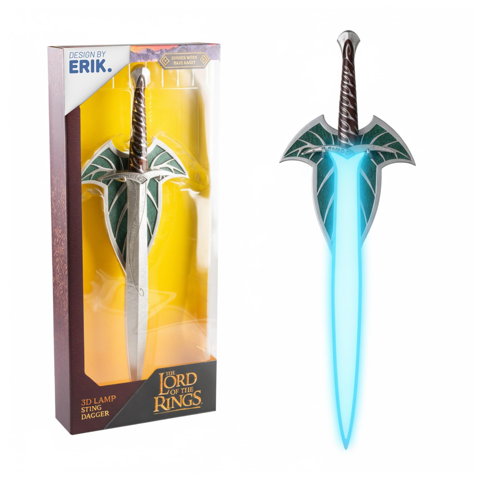 Grupo Erik LED Lampe Der Herr der Ringe Schwert Stich LED Licht Deko - Stimmungslicht 51 x 12,5 x 3,3 cm - Wand Deko Zubehör - Offizieller The Lord of the Rings Merch Fanartikel