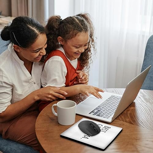 Miniatura 2 de 3dRose LLC - Alfombrilla de mouse de 8 x 8 x 0.25 pulgadas, regalos para la mejor abuela del mundo, regalos familiares con texto negro para abuelas