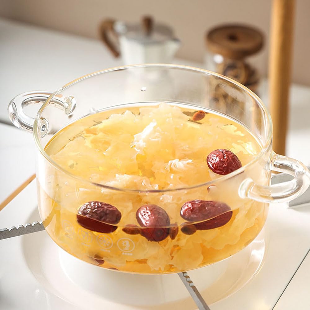 Olla de Vidrio con Tapa de Cristal, 1500ML
