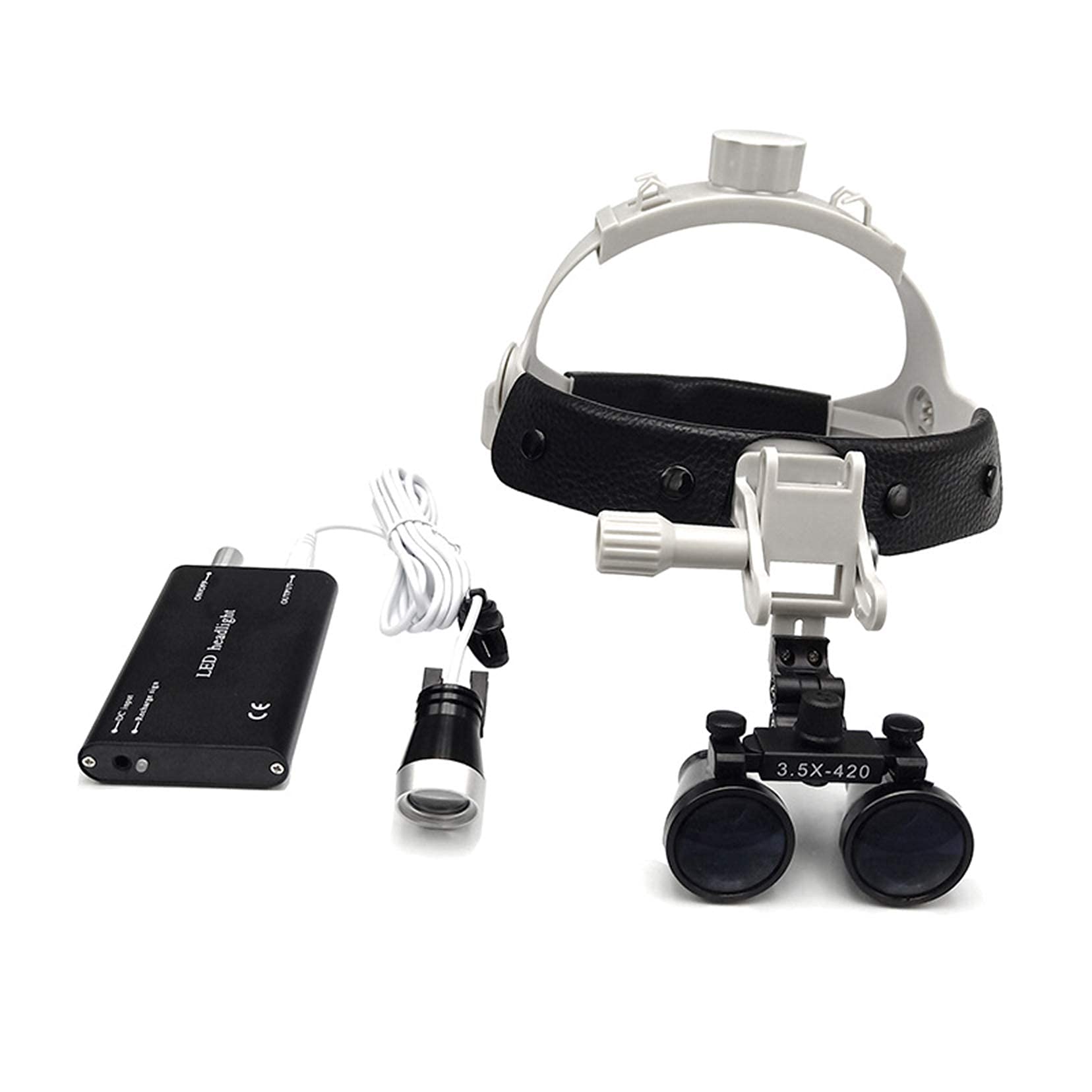 asdchZen Dental Loupes,3.5X Dentist Dental Surgical Binocular Loupes,Dental Binocular Loupes Magnifying Glasses,Dental Surgery Head-Mounted Magnifier With Headlight,Loupe Port