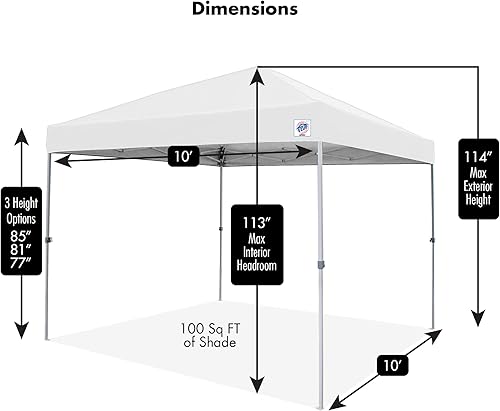 Miniatura 4 de E-Z UP Patriot ONE-UP Technology Refugio, 10 x 10 pies, gris claro