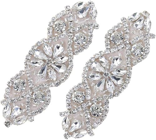 2 apliques de novia de diamantes de imitación para ajuar de novia, vestido o cinturón