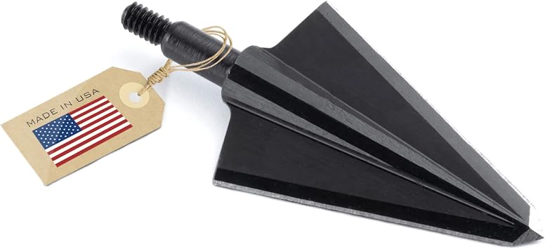 VPA 1 1/8" 2 Blade Double Bevel Broadhead, Screw-in, 1045 Carbon Tool Steel 50-52 Rockwell, 3 Pack, Made in The USA