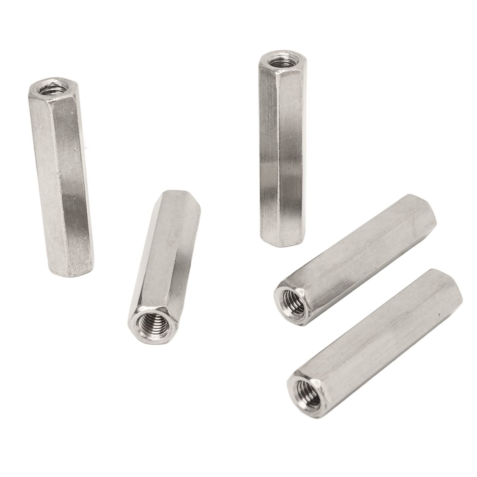 5Pcs Hex Coupling Nuts M8 X 1.25 60mm Stainless Steel Rod Coupling Nuts