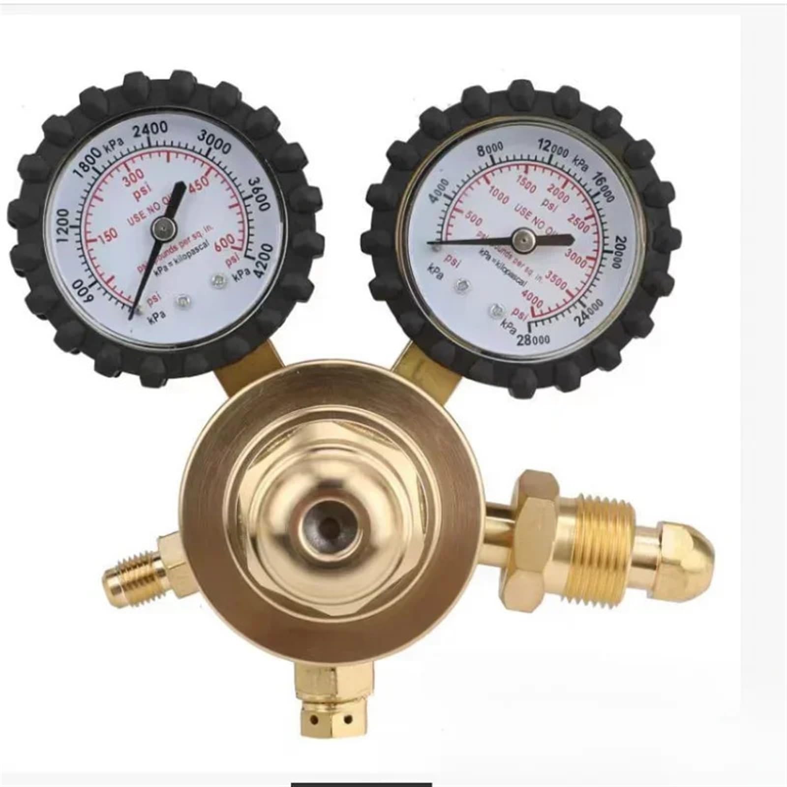 25MPA Copper Nitrogen Meter Set Pressure Regulator Pressure Gauge Gas Gauge Valve Pressure Reducing Valve CGA580(800psi 1.5m Tube)