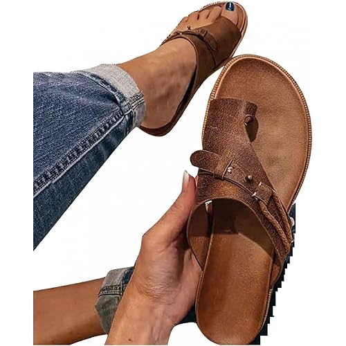 Xudanell Womens Sandals Knee High Gladiator Flat Sandals Roman Casual Open Toe Summer Beach Dressy Strappy Sandals for Women