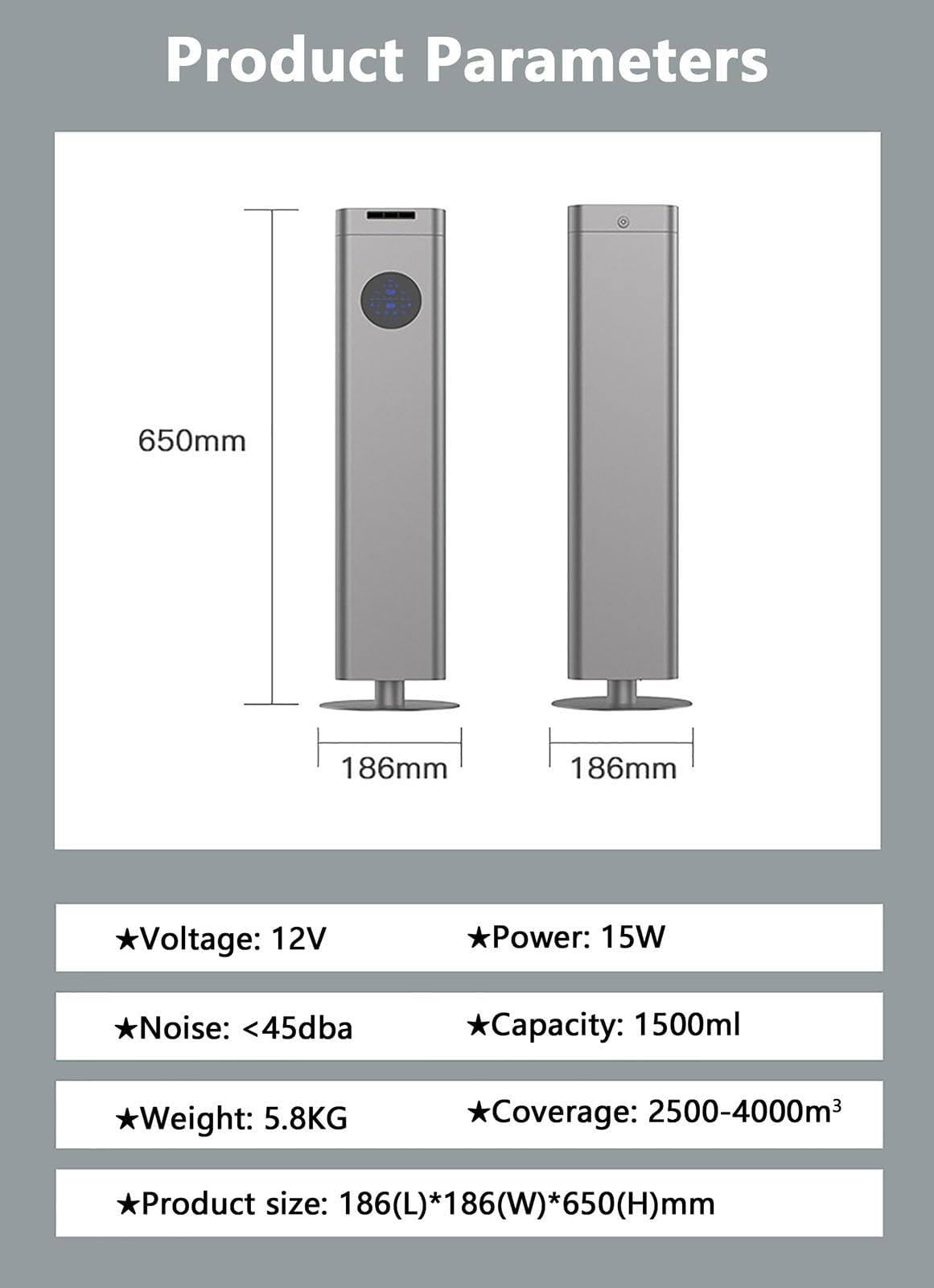 Diffuseur de parfum électrique intelligent, machine d'aromathérapie intelligente, diffuseur d'huiles essentielles sans eau, 1500 ml, avec contrôle par application et minuterie
