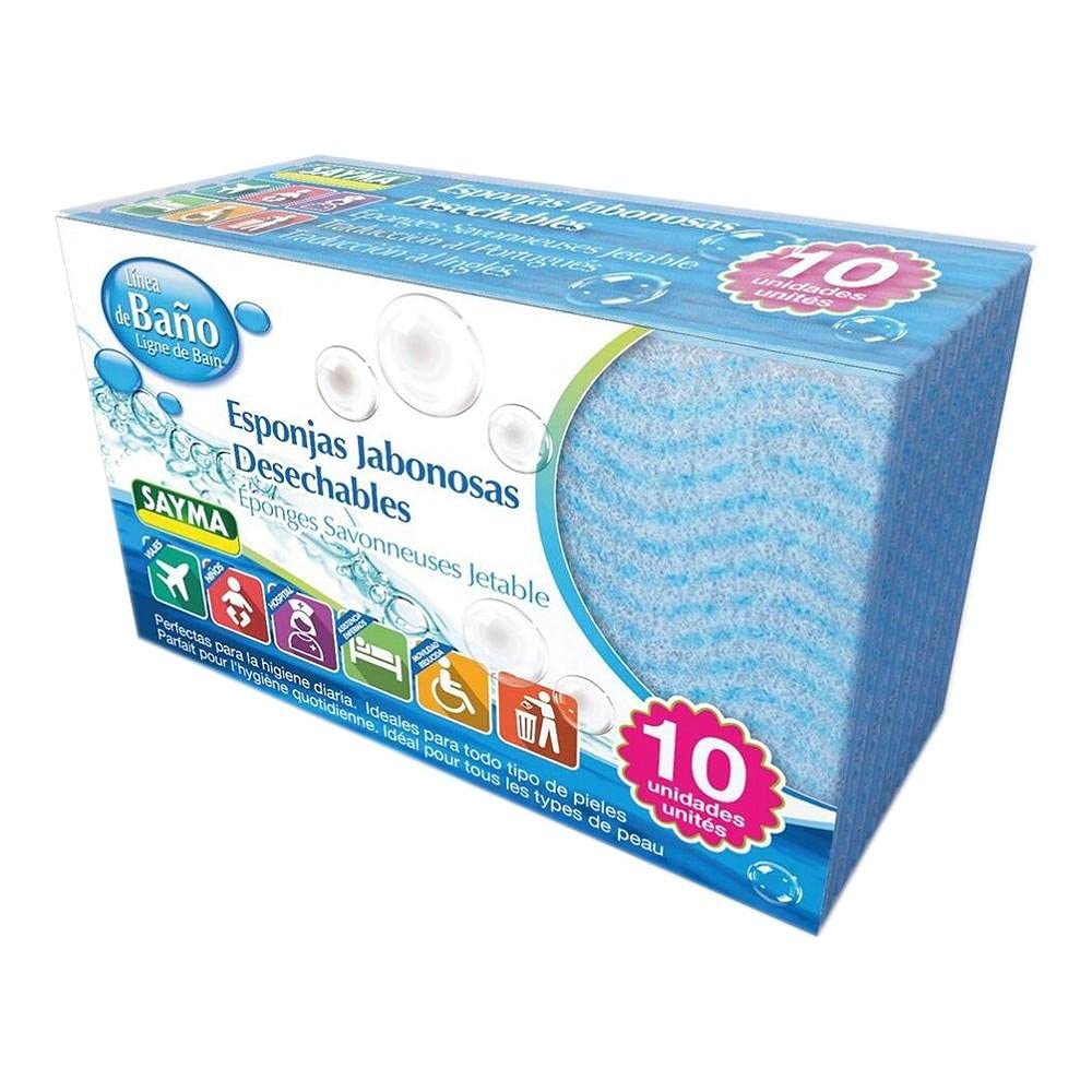 Esponja Corporal Sayma Localization-B0972Q3KP4 Desechable Plástico Esponja (10 Piezas) (10 uds)