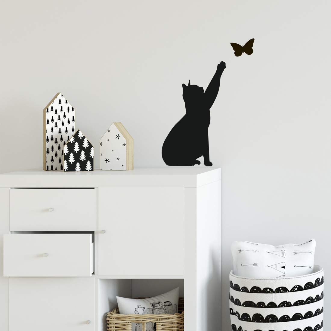 Pegatinas De Gatos Saltarines - Vinilo Decorativo (Negro) - ¡Diversión Para Paredes!