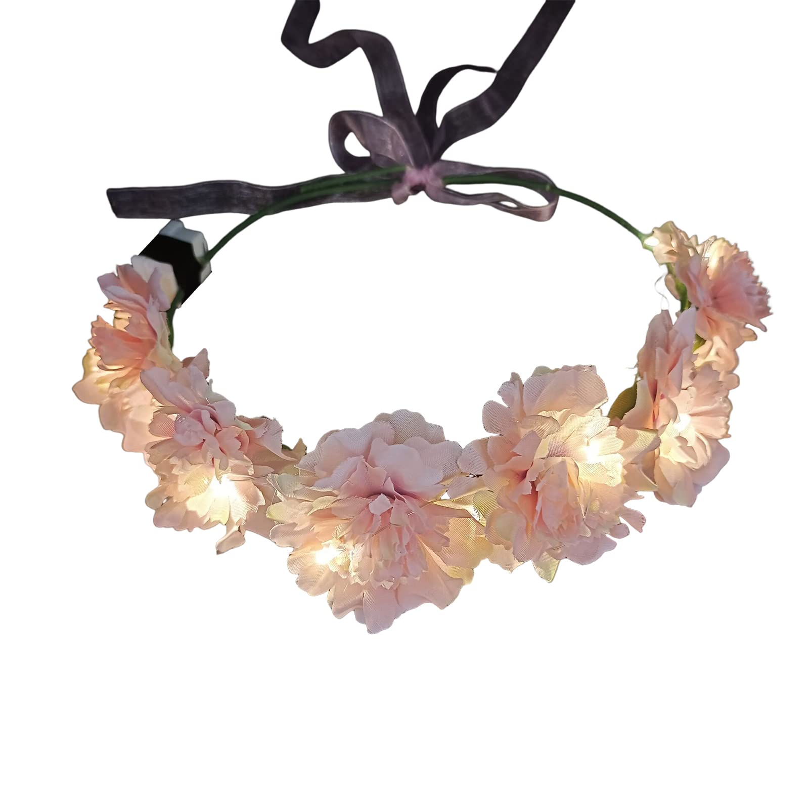 Bandeau Fleur, Bandeaux à Fleurs à LED, Couronnes De Fleurs LED, 7 Pièces LED Couronnes De Fleurs, Bandeau Floral Couronne, Bandeau Couronne LED, Bandeau Guirlande De Fleurs LED, LED Bandeau Fleur