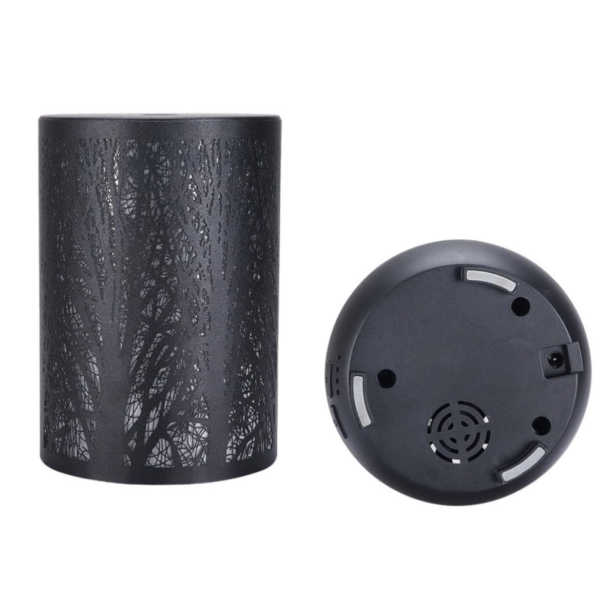 Umidificatore Aromaterapia 300ml Nero Protezione Acqua e Spegnimento Automatico, Materiale Abs e Ferro per Sala da Pranzo e Biblioteca