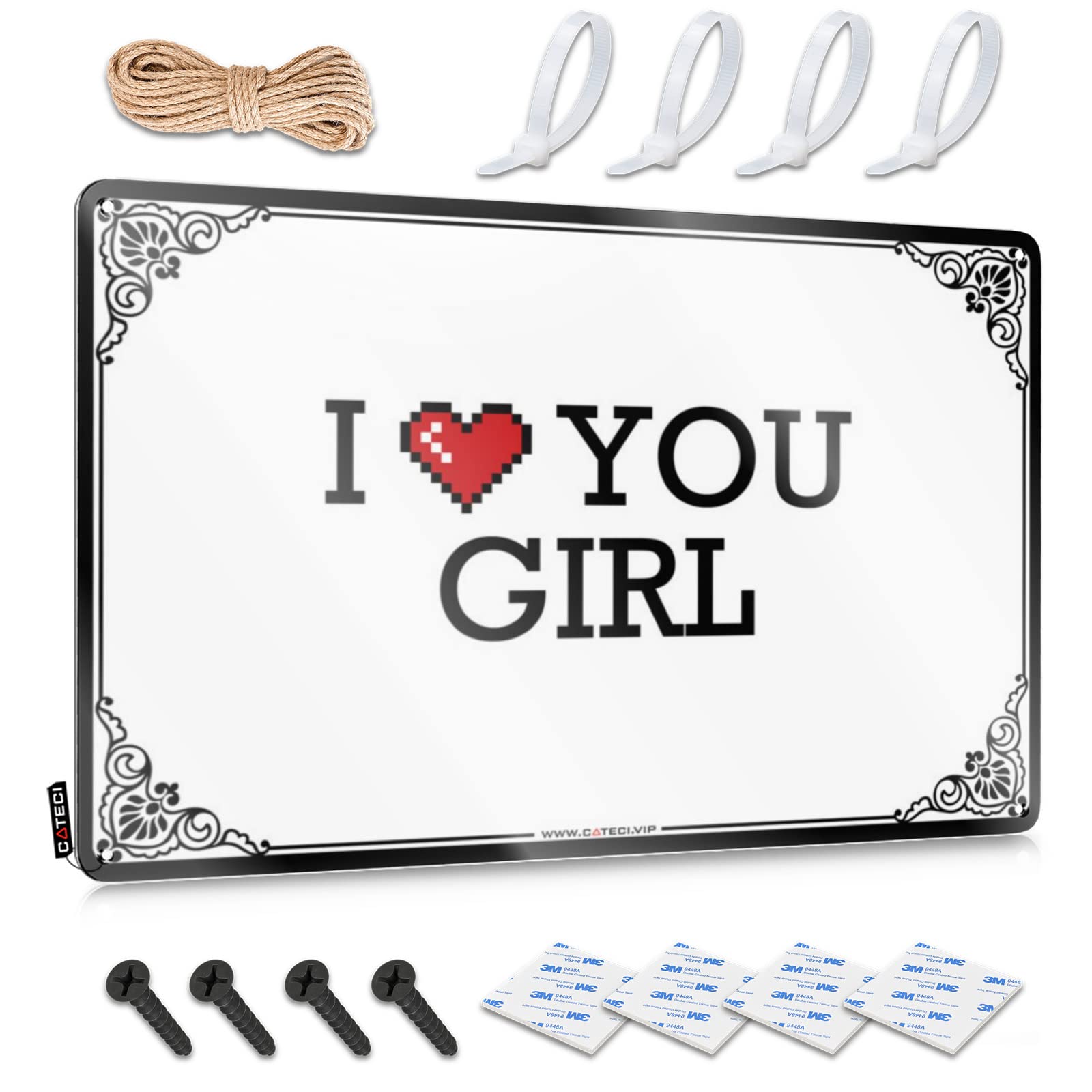 Farmhouse Signs Tiki Bar Accessories Custom Tin Sign, Fun Fade Resistant I Love You Girl For Home Kitchen | Pretty Vintage Decor For Garage Party(30X40CM)