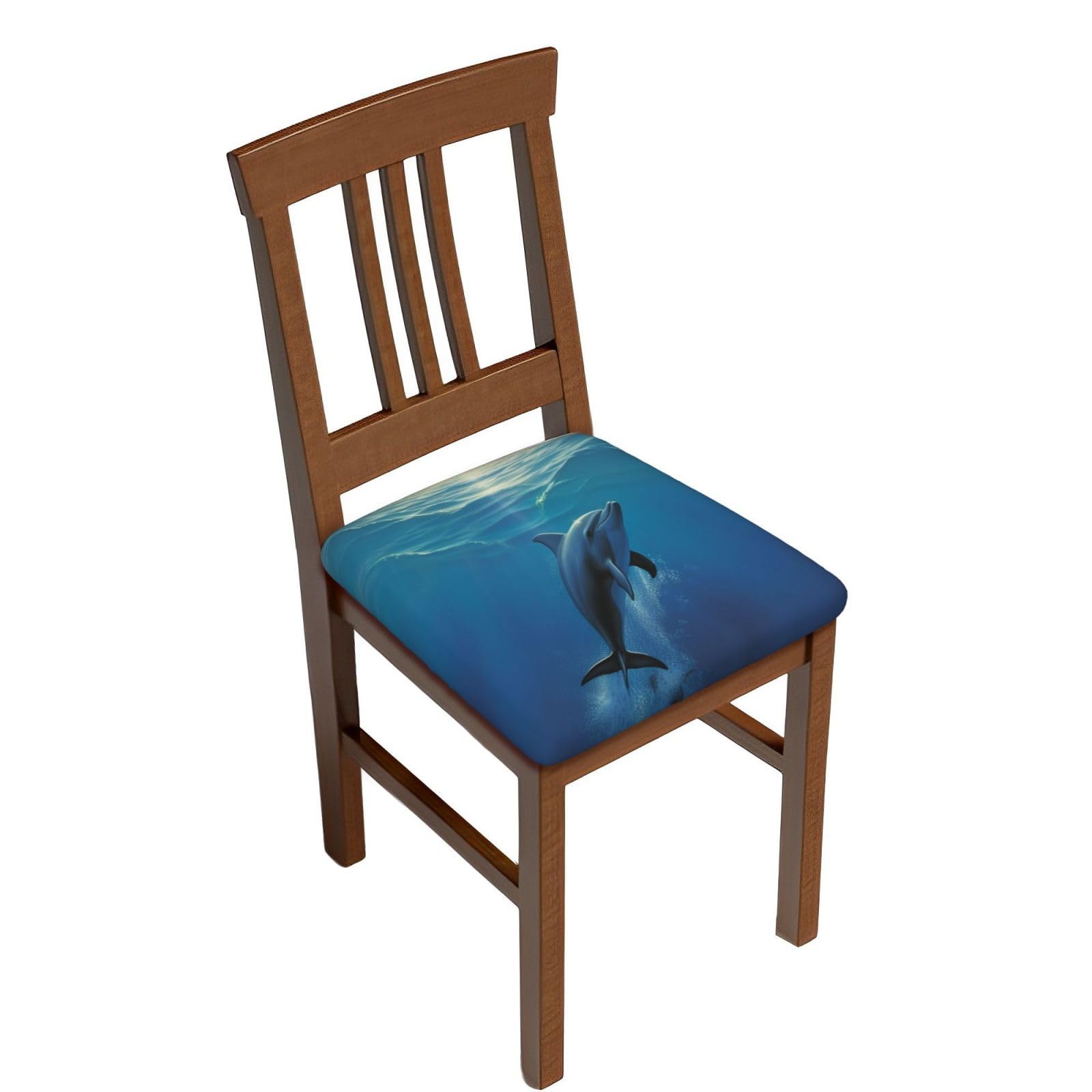 DWVTSLH Dolphin Bar Stool Covers Square, Six Piece High Elastic Soft Seat Cushion Cover Protector Washable Barstool Slipcovers Nonslip Replacement Square Bar Chair Covers