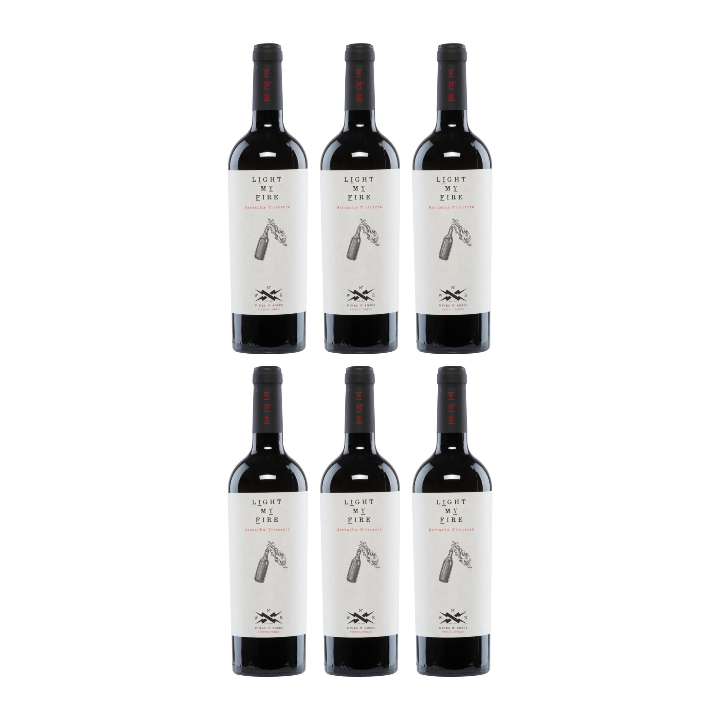 Wines N' Roses Viticultores Light My Fire Tinto Rotwein Rot Halbtrocken VEGAN Spanien inkl. FeinWert E-Book (6 x 0.75 l)
