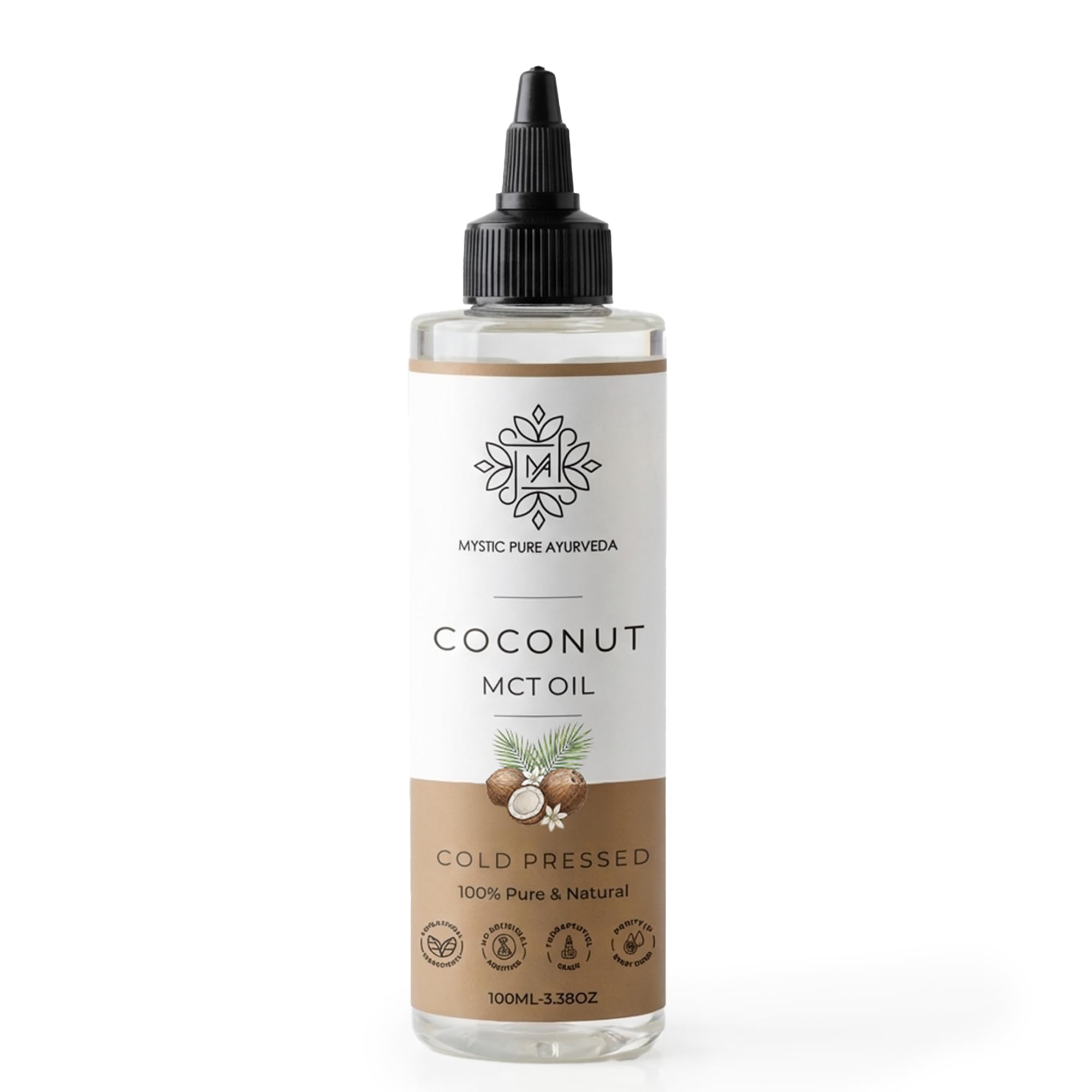 Mystic Pure Coconut MCT Oil 100ml | Skin & Hair Care, Baby Massage | 100% Pure & Natural-image-15