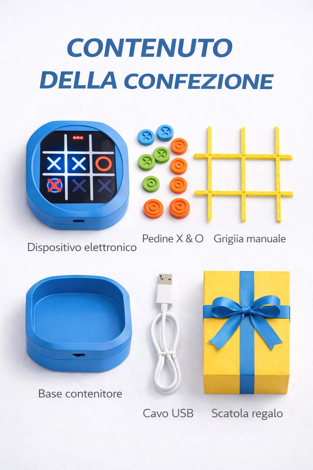 Gioco Elettronico Tris 5 in 1 per Bambini – Tic Tac Toe Interattivo Ricaricabile USB – Gioco Educativo da Tavolo per Famiglia e Viaggio (rosa)