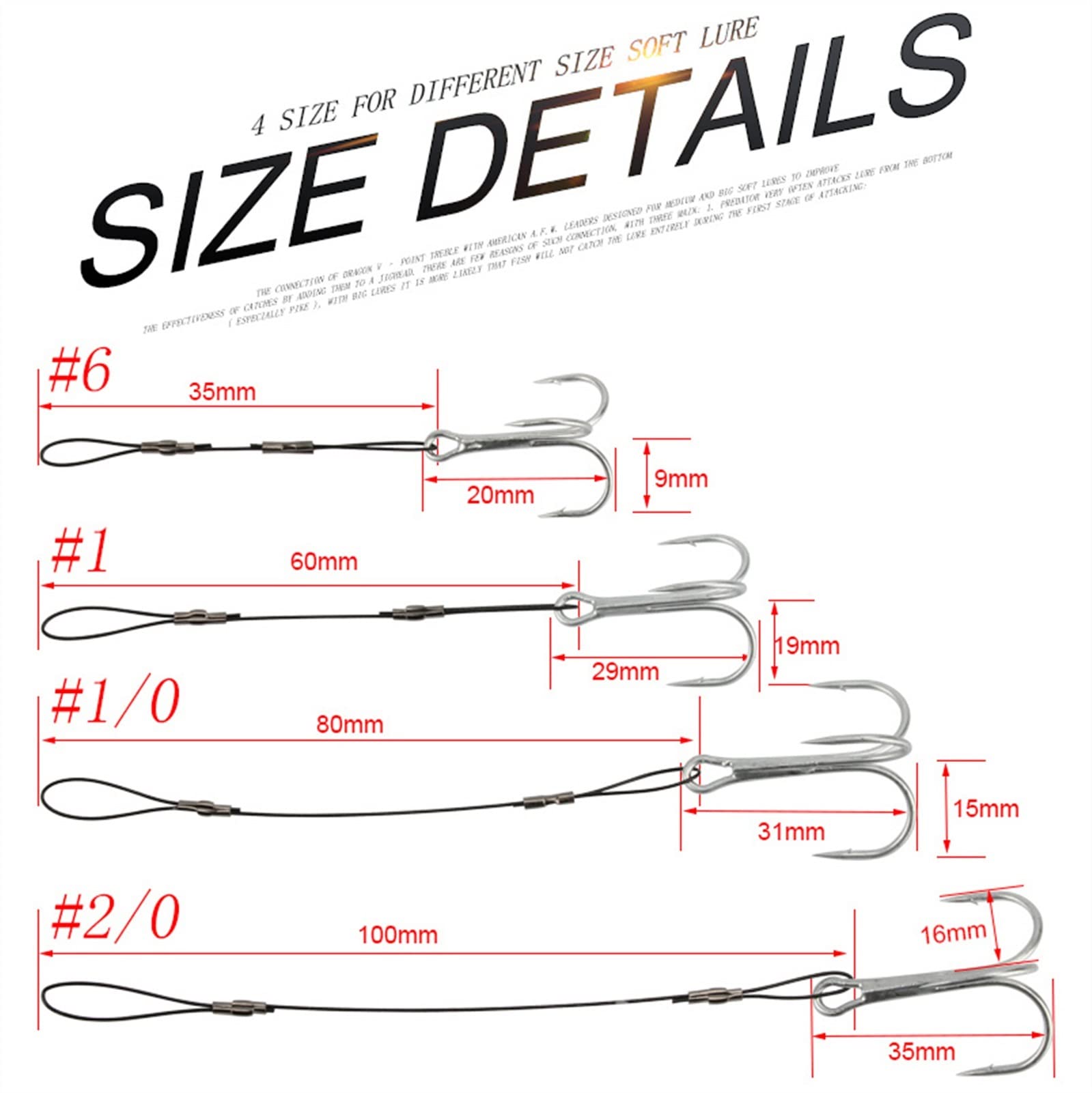 Ami da Pesca 5pcs ad Alta Corda d'Acciaio in Acciaio a Corda di impianti di Acciaio # 6# 1# 1/0# 2/0 Molle Esche fishhooks Attrezzatura da Pesca Attrezzature Accessori Gancio da Pesca