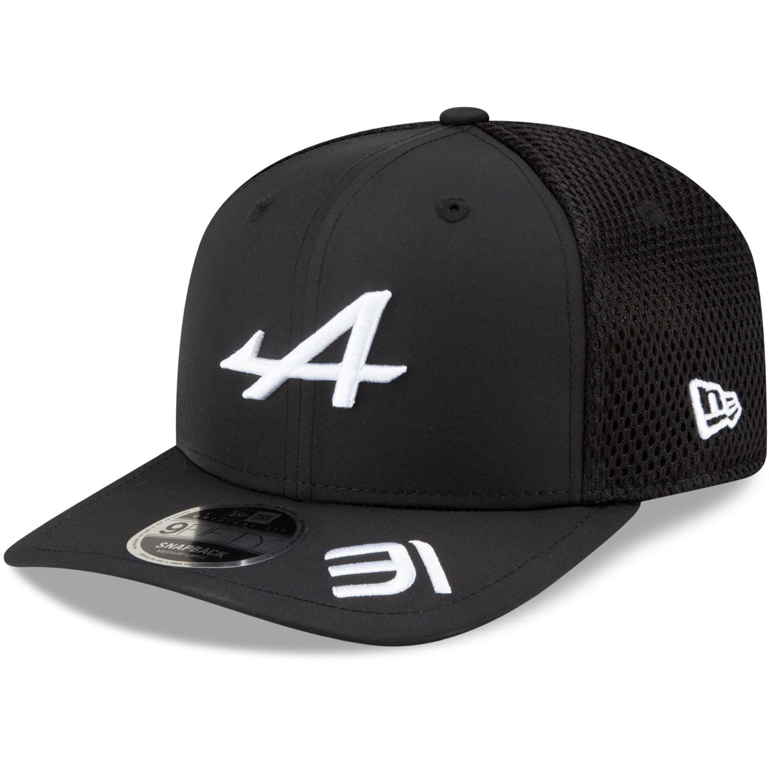 New Era Men's Black 9Fifty Mesh Snapback Cap - F1 Alpine Esteban Ocon - S/M
