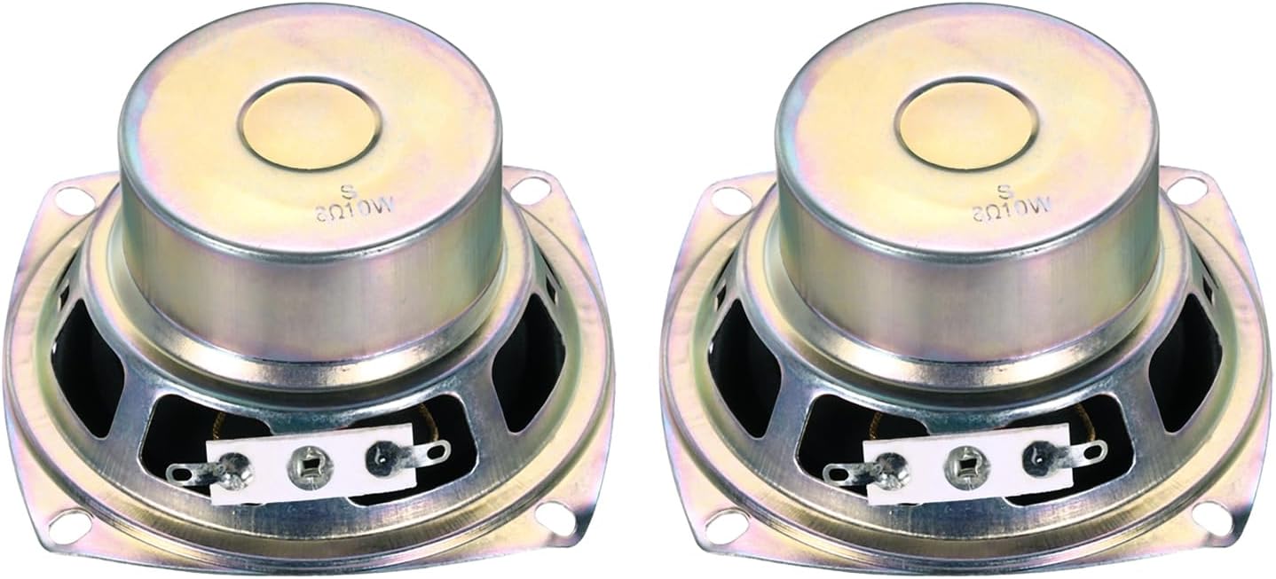 uxcell 2 Pcs 10W 8 Ohm Small Speakers Metal Shell Square Internal Micro Anti-Magnet Speaker for Mini Speakers DVD EVD Multimedia Mobile Portable Advertising Machine