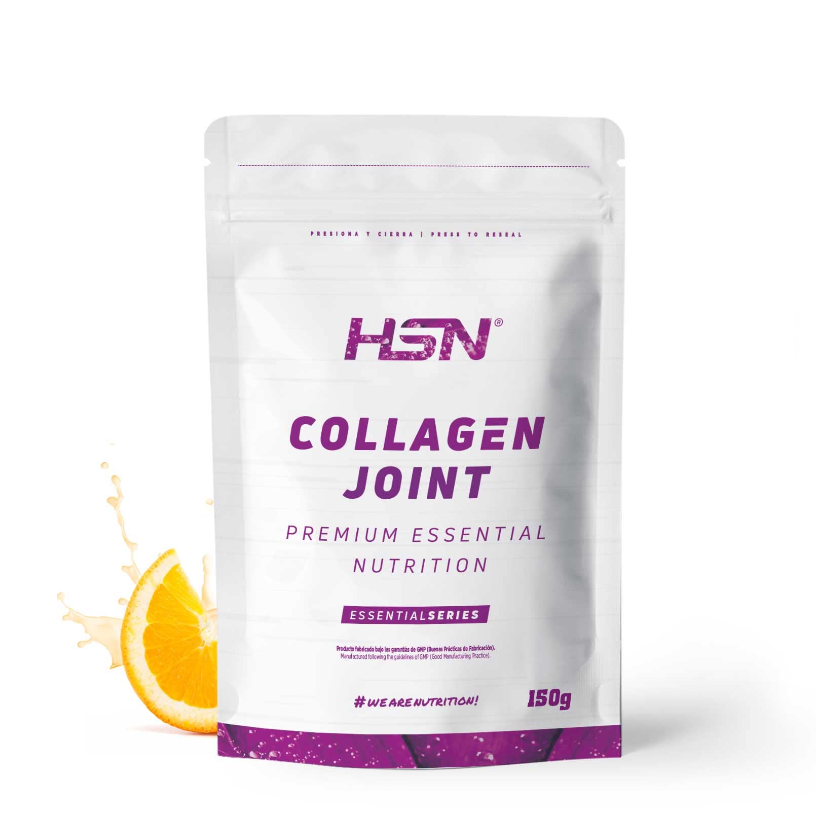 HSN Colágeno Salud Articular | Naranja 150g | Glucosamina, Condroitina, MSM, Cúrcuma, Boswellia Serrata, Pimienta Negra, Vitaminas y Minerales | No Incluye Dosificador | No-​GMO, Sin Gluten
