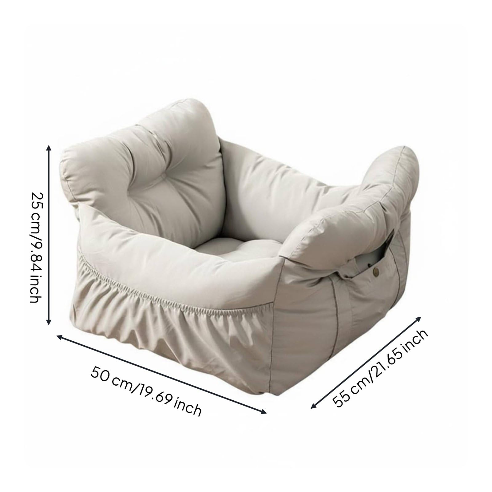 Industrial Sofa Hundesofa Tragetasche Reisebett Kissen mit Wasserabweisender Oberfläche für Tiertransport Auto Wohnzimmer, Grau