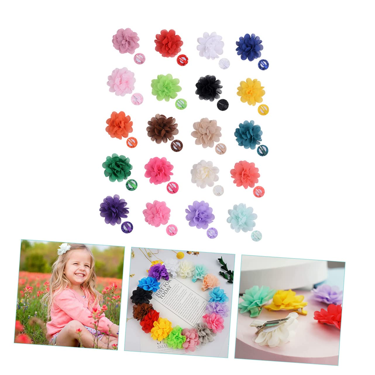 Abaodam 80 Pezzi Chiffon Clip Di Clip Di Del Bambino Della Ragazza Accessori Per Per Le Ragazze Perno Di Mollette Per Accessori Per