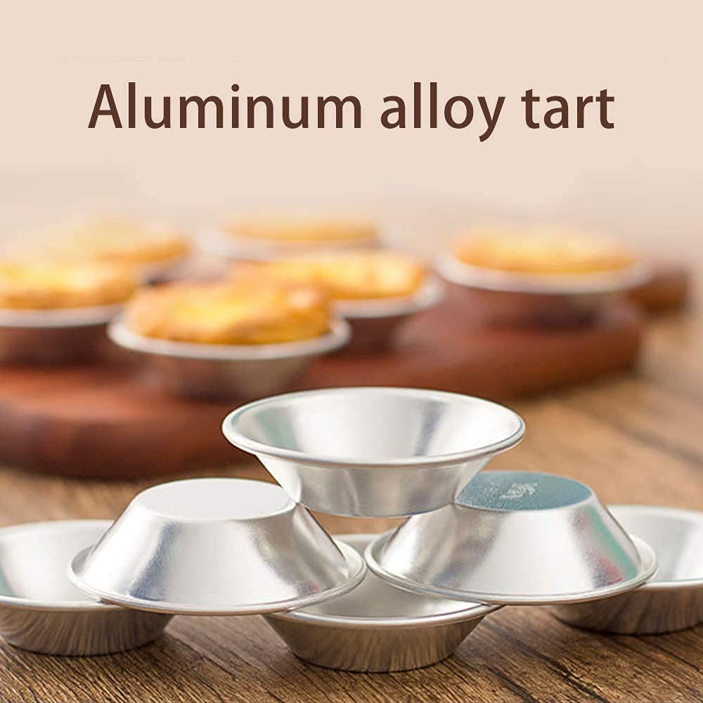 SHERCHPRY 6 Stampini Per Torte All'Uovo E Muffin A Forma Di Fiore - Lega Alluminio 9,5 Cm, Mini Teglie Per Budino - 5