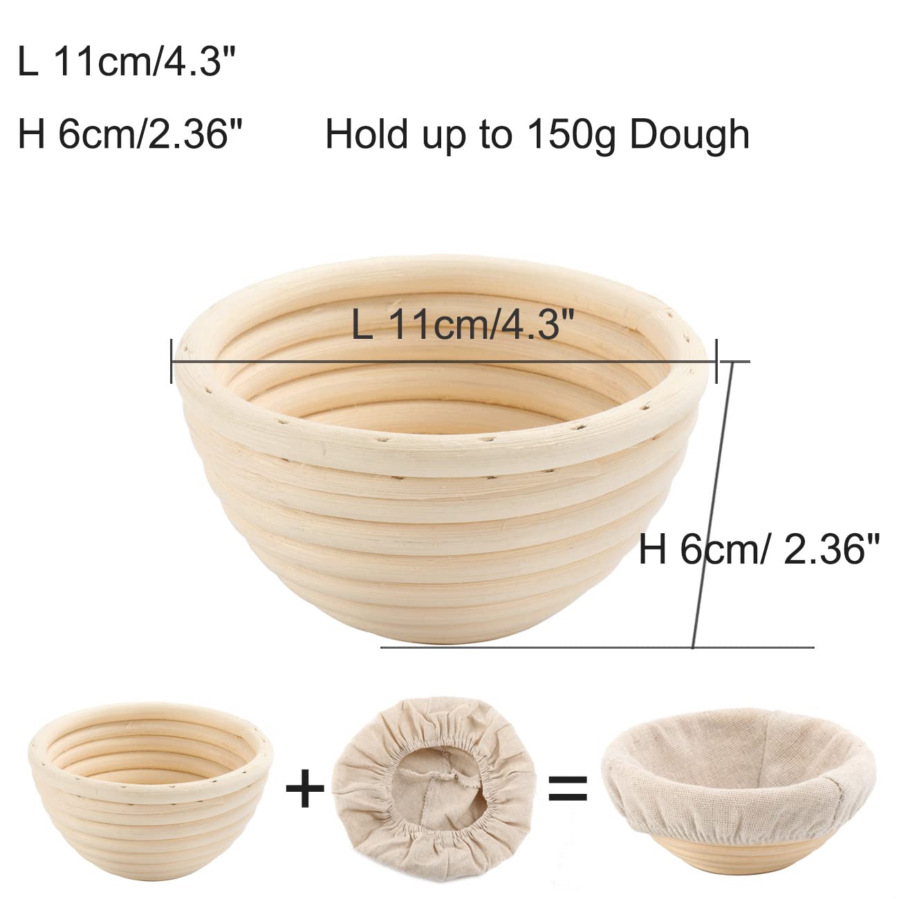 MATINÉE Kit Panettiere 10 Pezzi – Banneton Rattan, Lama, Raschietto, Spazzola – Per Pane Fatto In Casa