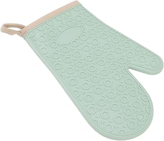 ZPSHYD Manopla de horno de cocina, de silicona, resistente a altas temperaturas, impermeable, con forro de algodón, color verde